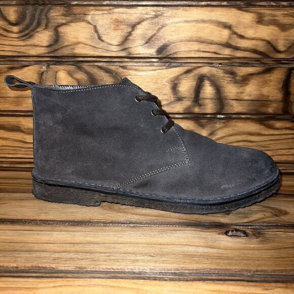 Vince Grey Suede Chukka Boots Womens Size 8.5 Leather Ankle Lined Made in Italy - Picture 5 of 9